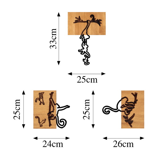 Wallity Naughty Monkeys - 338 Escultura de pared